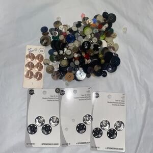 300 Piece Miscellaneous Button Bundle Lot & Sew-On Snaps